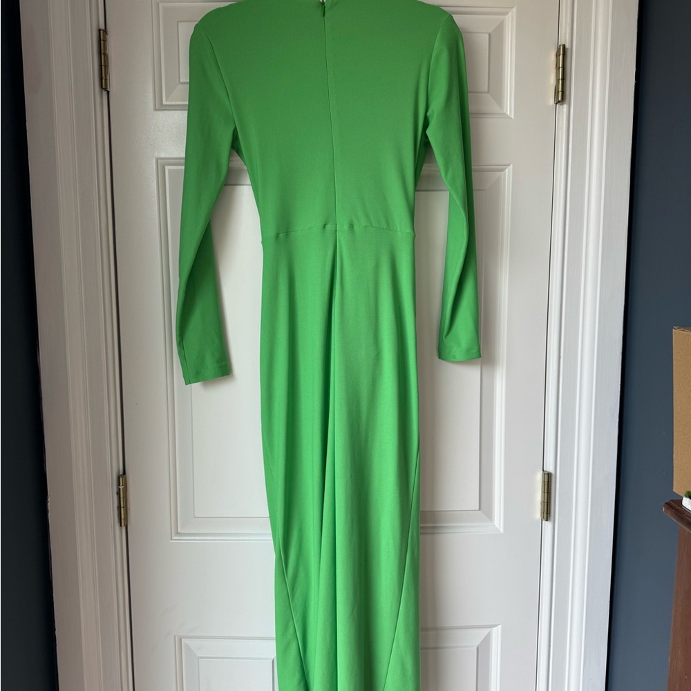 Solace London Long Sleeve Green Maxi Dress with Front Tie - Picture 3 of 3